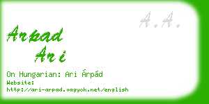 arpad ari business card